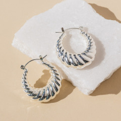 Silver Croissant Hoops