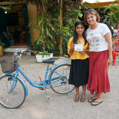 Gretchen in Cambodia - 88 Bikes