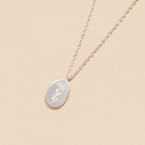 Flower Imprint Necklace - Silver
