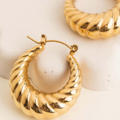 Gold Croissant Hoops 2