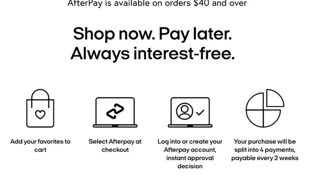 INTRODUCING: Afterpay!
